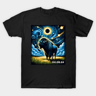 Bison Eclipse Adventure: Majestic Tee for Wildlife Enthusiasts T-Shirt